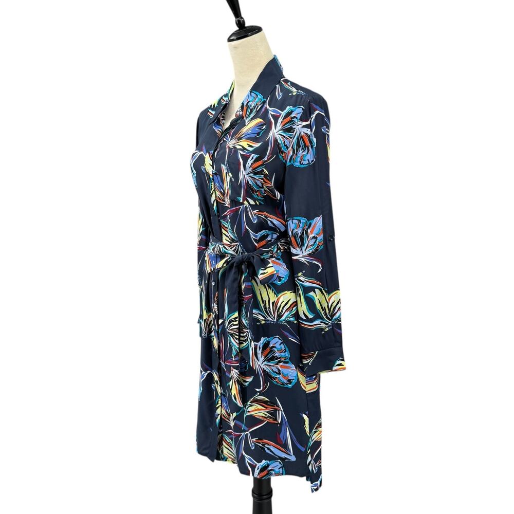 Diane von Furstenberg NWT Navy Prita Abstract Butterfly Print Silk Blend Dress - Picture 2 of 12